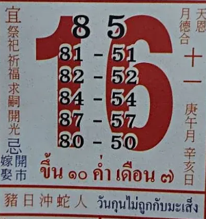 ปฏิทินท้าวเวสสุวรรณงวด 16  มิถุนายน 2567