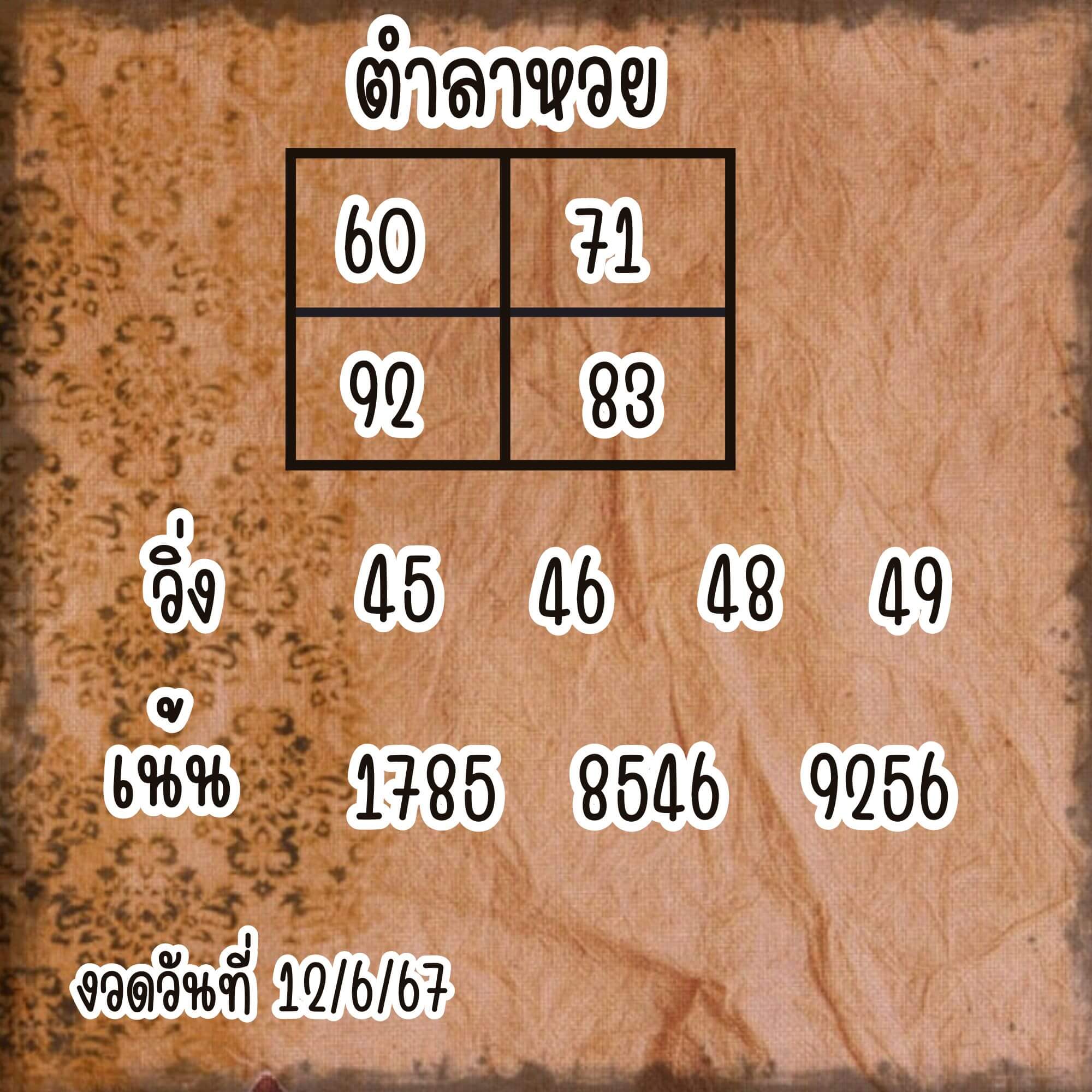 หวยลาว 12-6-67 ชุด4