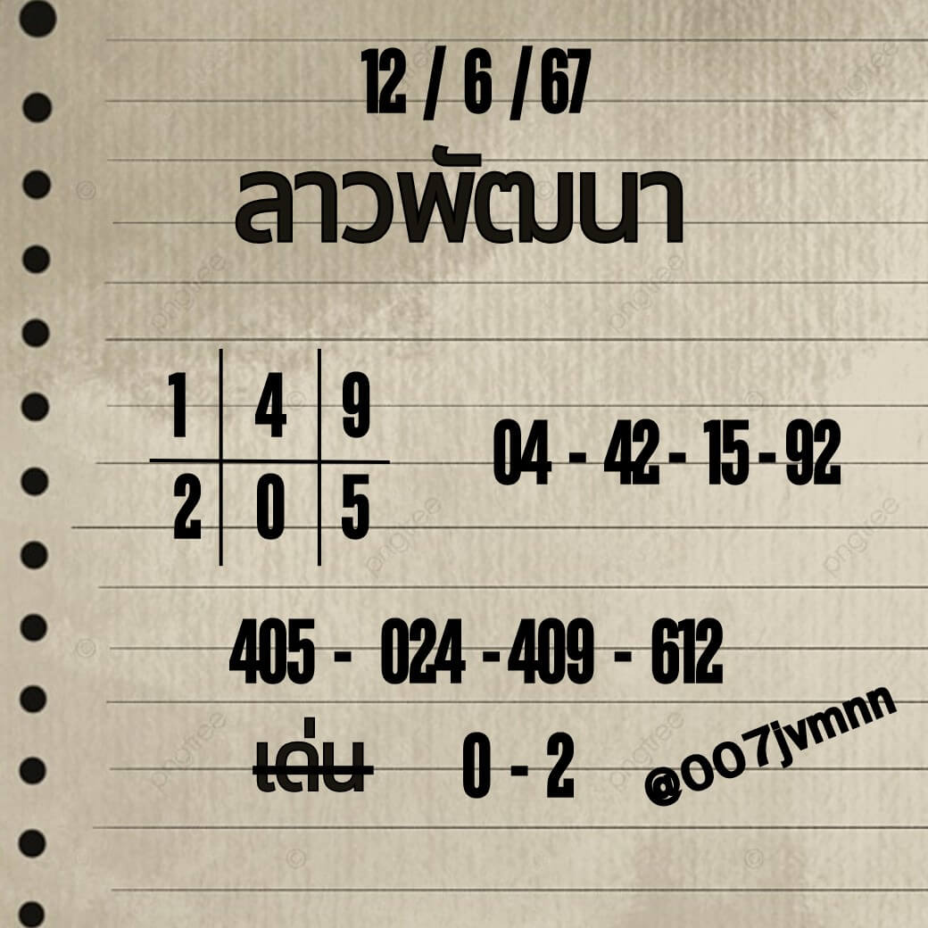 หวยลาว 12-6-67 ชุด7