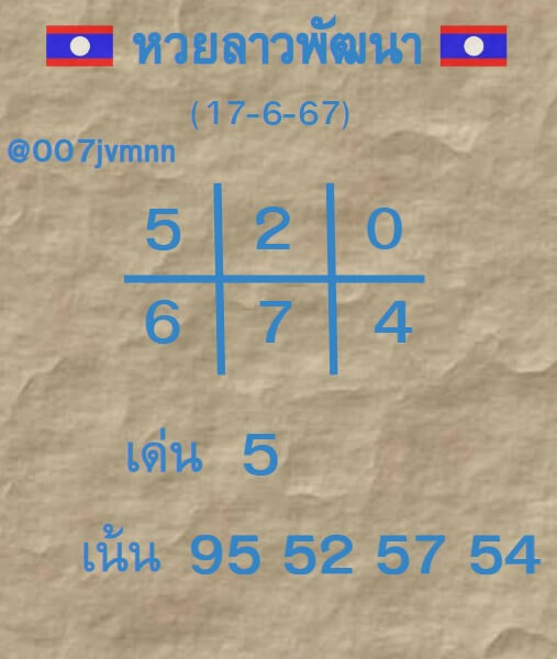 หวยลาว 17-6-67 ชุด6