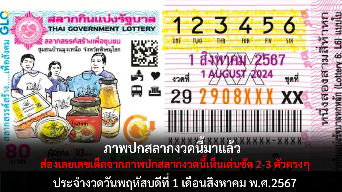 ภาพปกสลากงวด 1 8 67