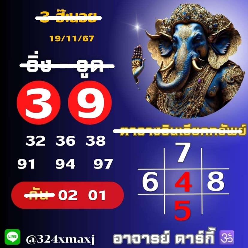 หวยฮานอย 19-11-67 ชุด6