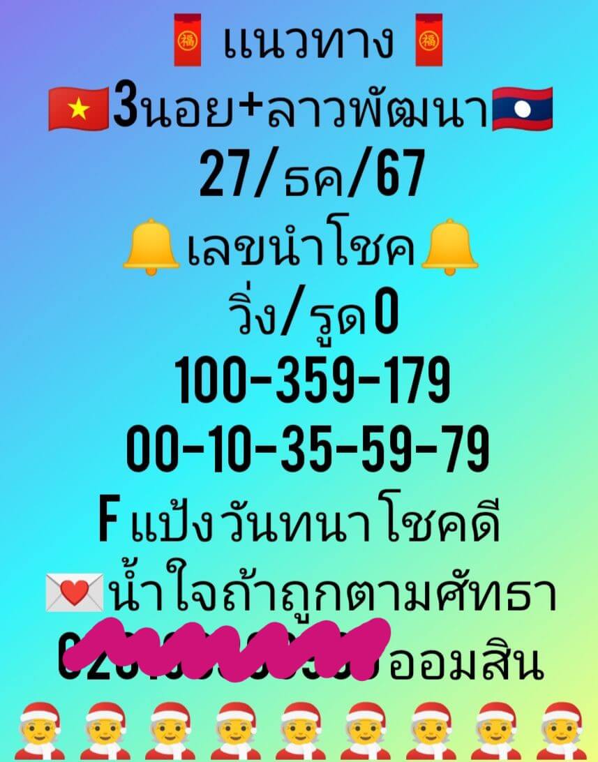 หวยฮานอย 27-12-67 ชุด7