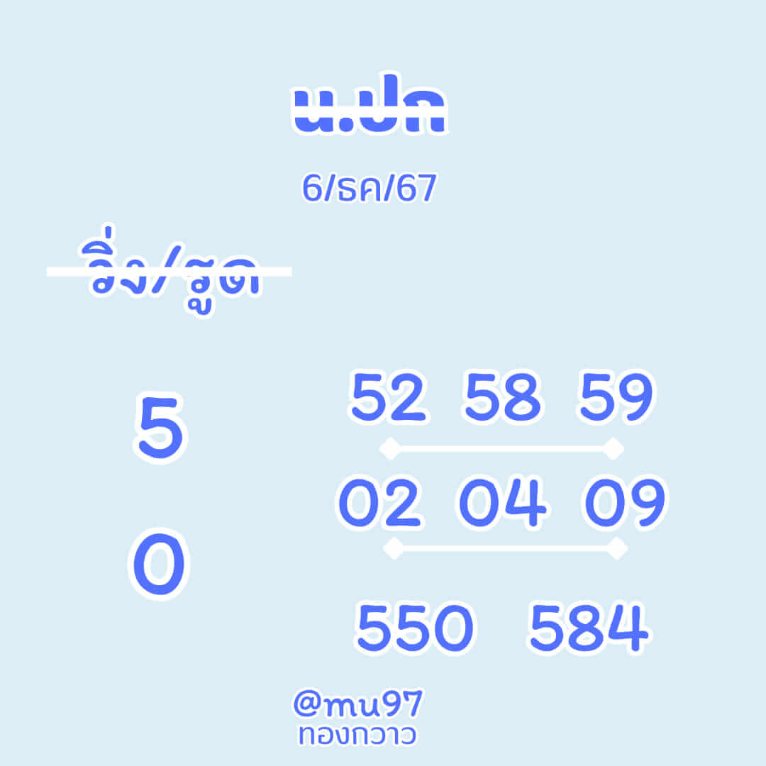 หวยฮานอย 6-12-67 ชุด3