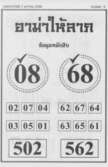 เลขเด็ดอาม่าให้ลาภ