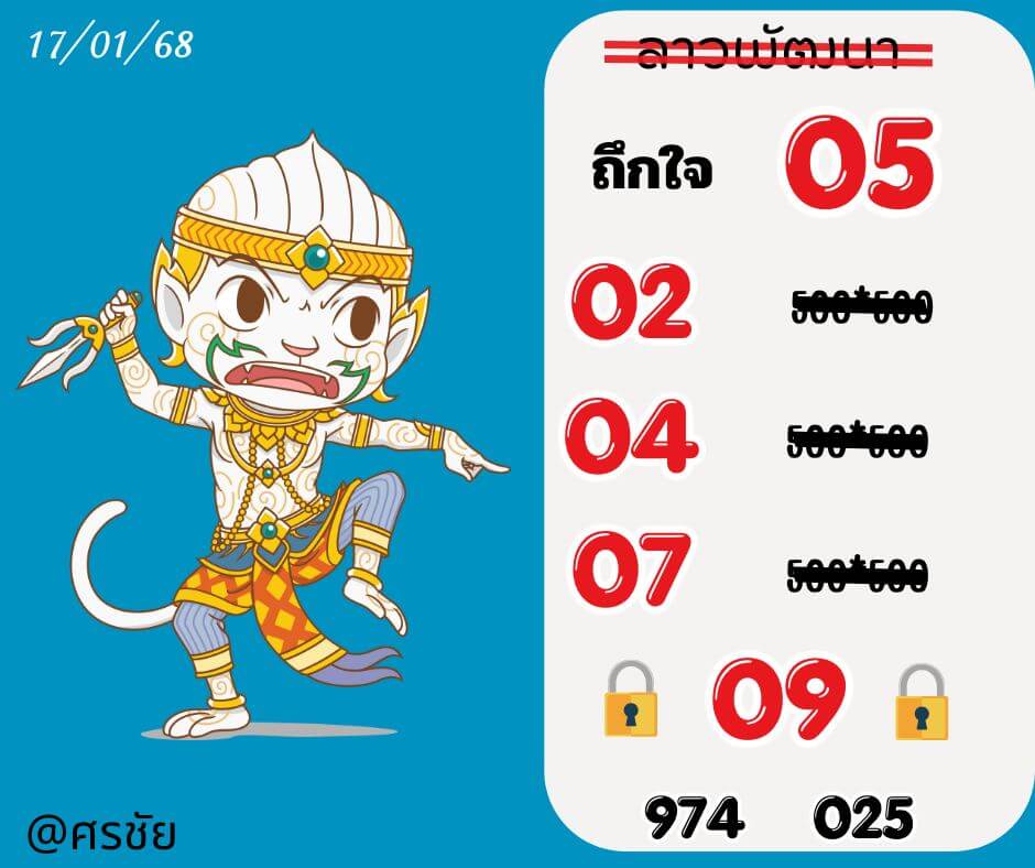 หวยลาว 17-1-68 ชุด8