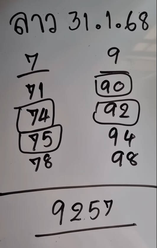 หวยลาว 31-1-68 ชุด7