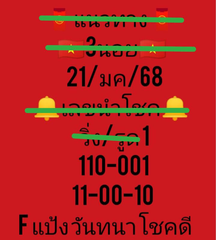 หวยฮานอย 21-1-68 ชุด3