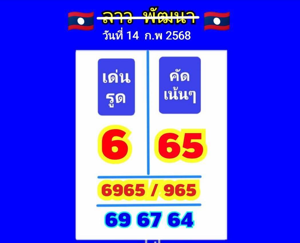 หวยลาว 14-2-68 ชุด6