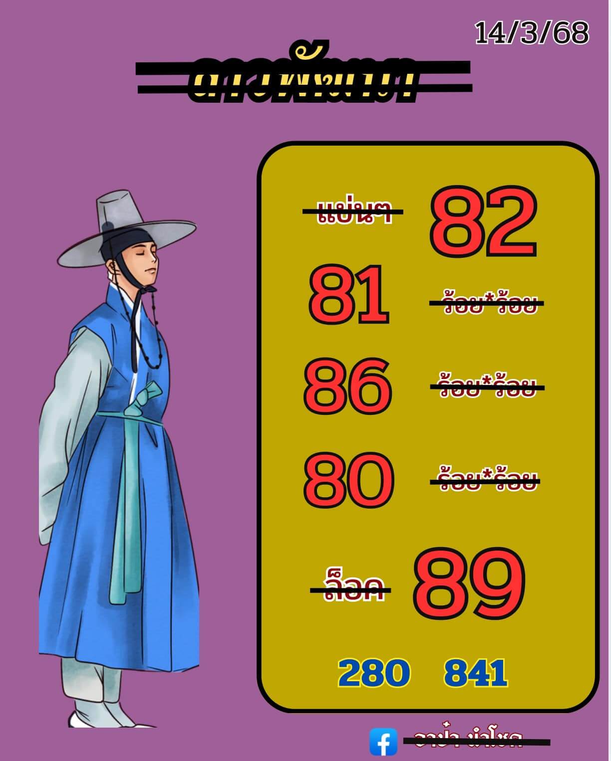 หวยลาว 14-3-68 ชุด1