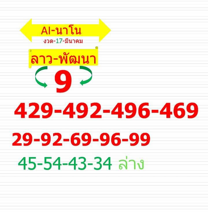 หวยลาว 17-3-68 ชุด9