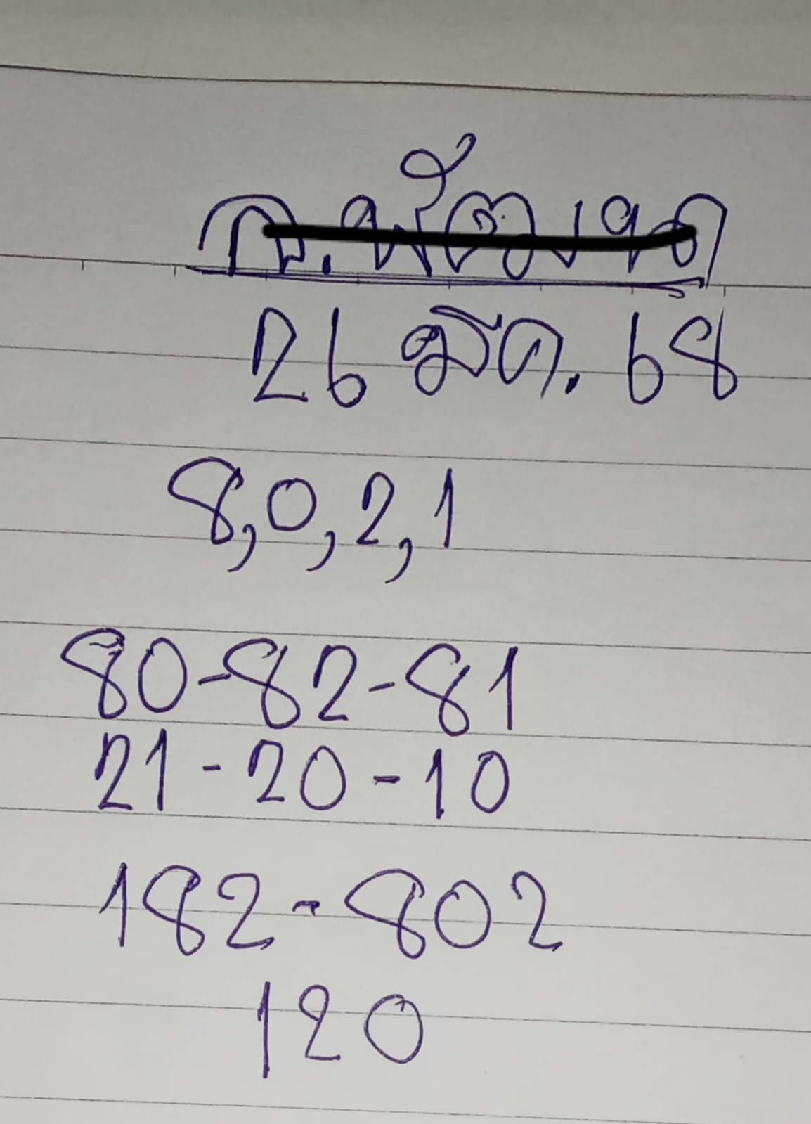 หวยลาว 26-3-68 ชุด5
