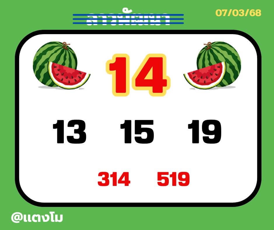 หวยลาว 7-3-68 ชุด6