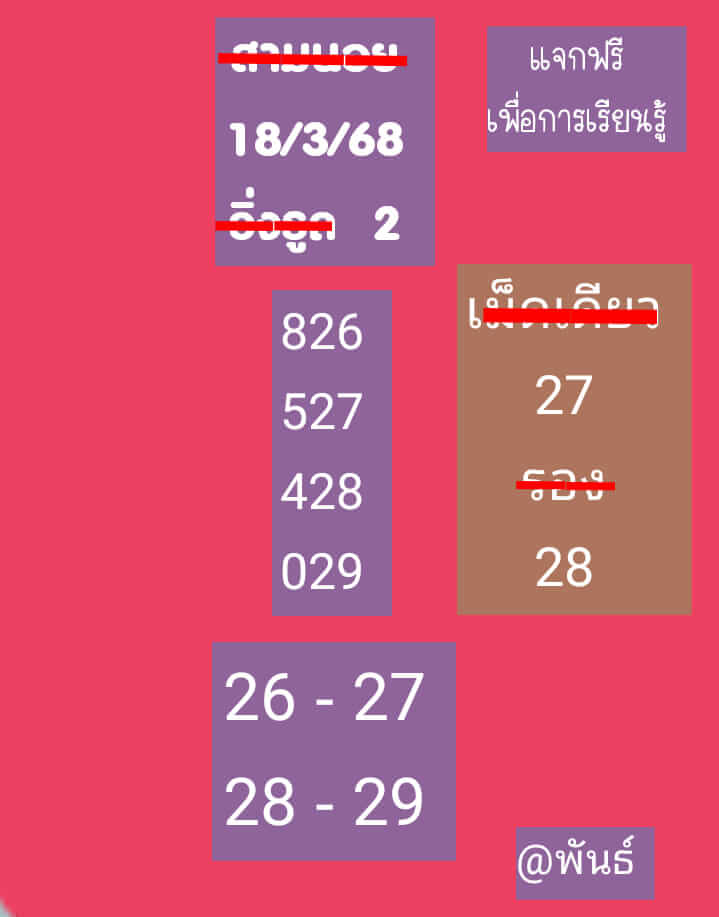 หวยฮานอย 18-3-68 ชุด3