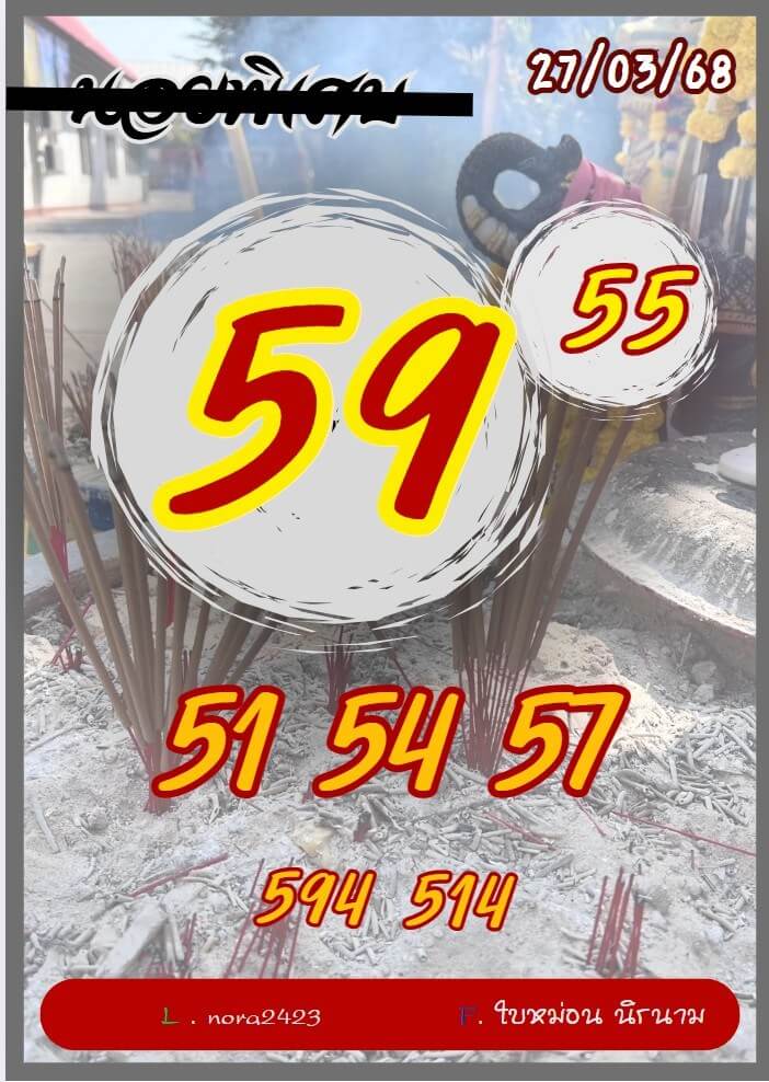หวยฮานอย 27-3-68 ชุด7