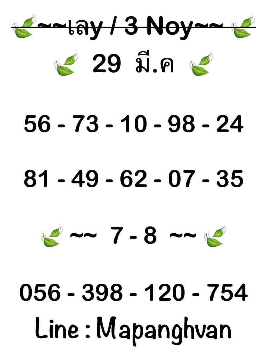 หวยฮานอย 29-3-68 ชุด5