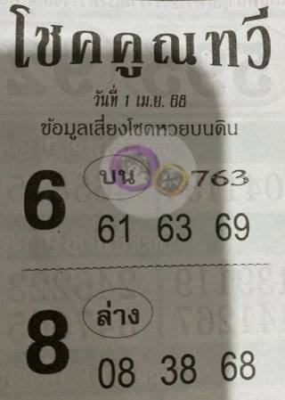 หวยโชคคูณทวี 1/4/68