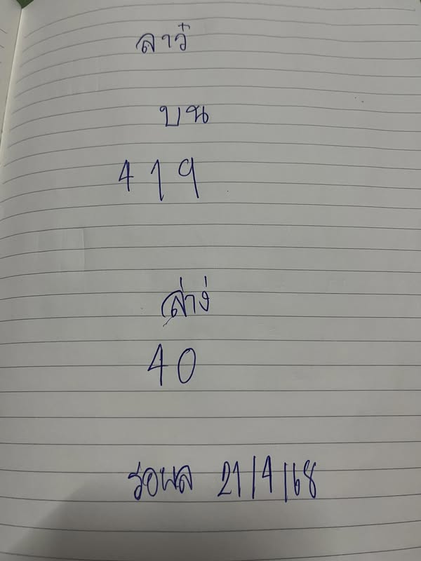 หวยลาว 21-4-68 ชุด2