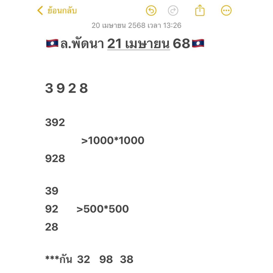 หวยลาว 21-4-68 ชุด9