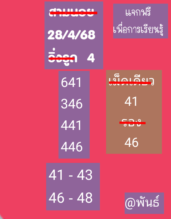 หวยฮานอย 28-4-68 ชุด5