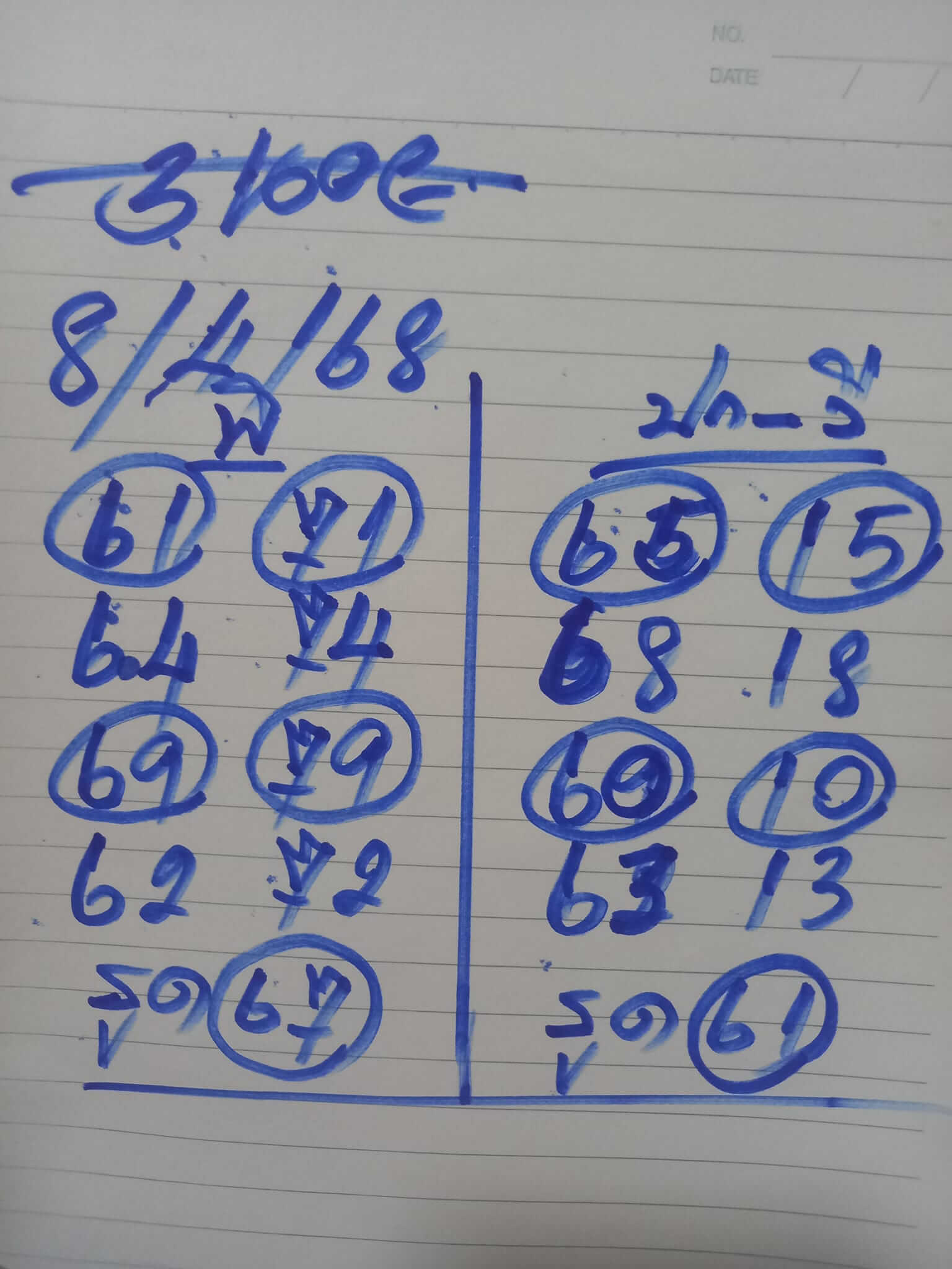 หวยฮานอย 8-4-68 ชุด2
